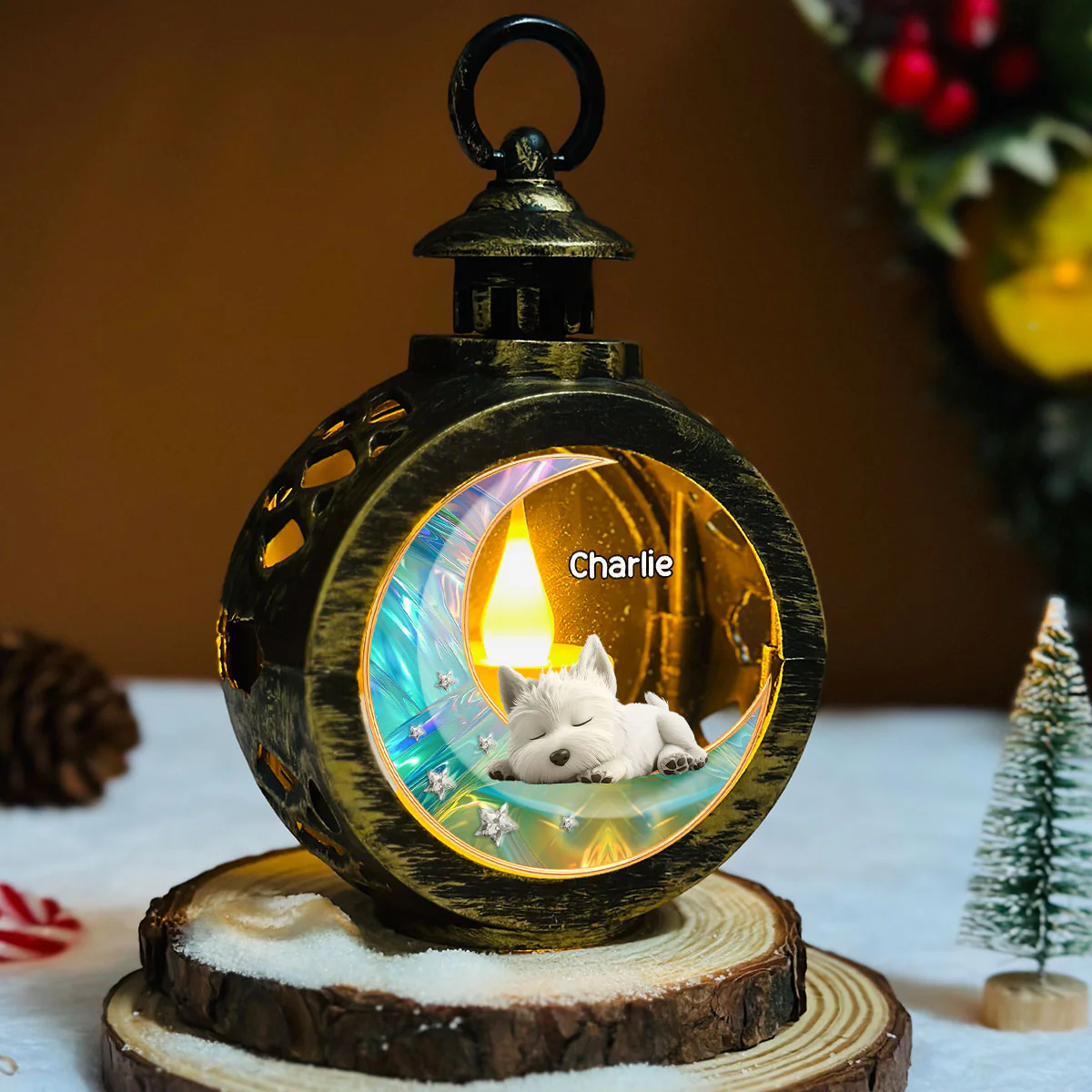 To The Ethereal Moon - Personalized Custom 3D Effect Christmas Lantern - Image 5