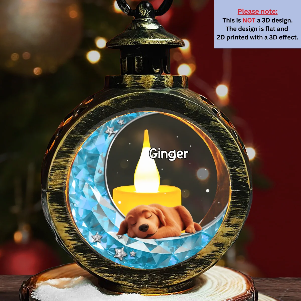 To The Moon And Back Fur Ver - Personalized Custom 3D Effect Christmas Lantern - Image 7