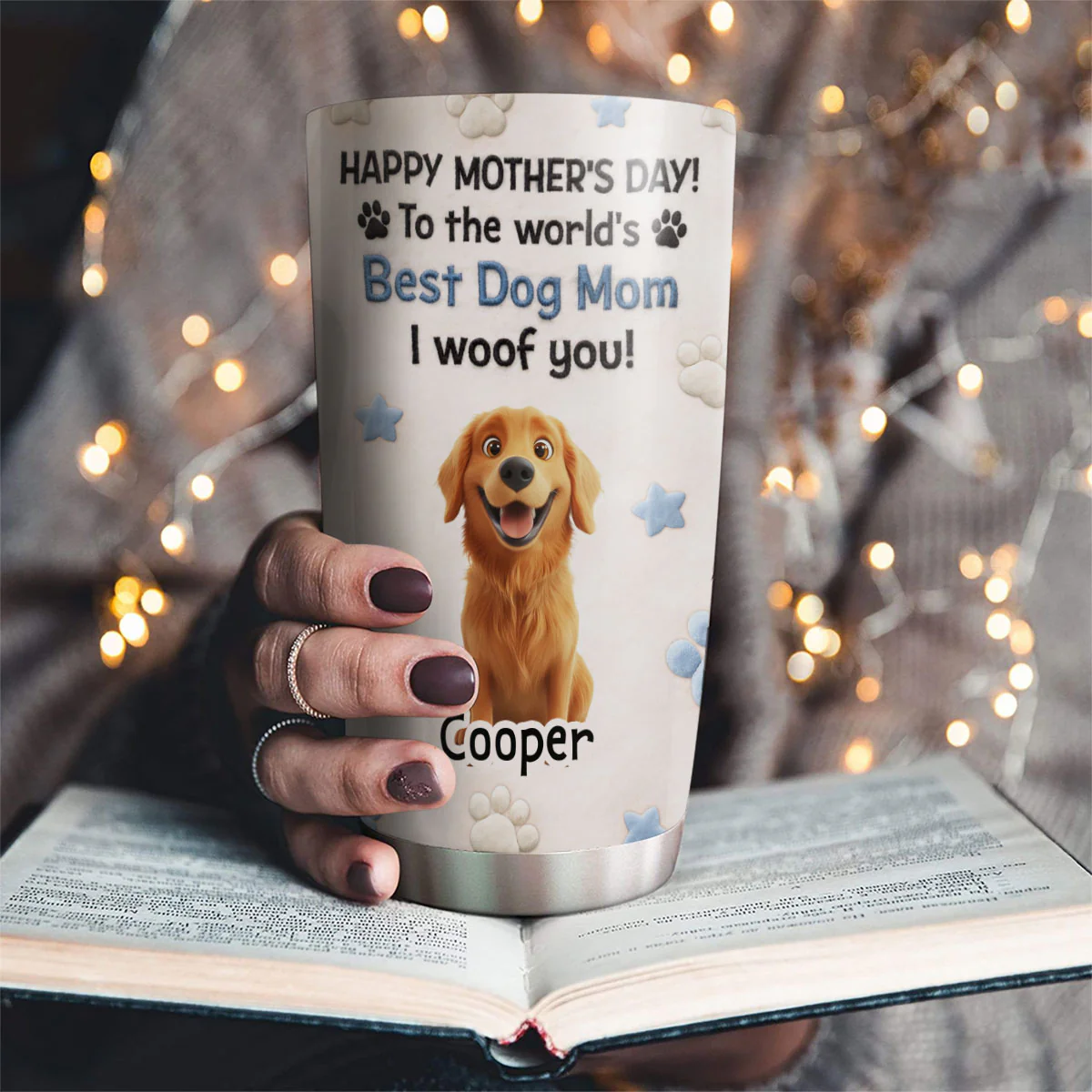 To The World Stuffy Dog Mom - Personalized Custom 3D Effect Tumbler - Image 4