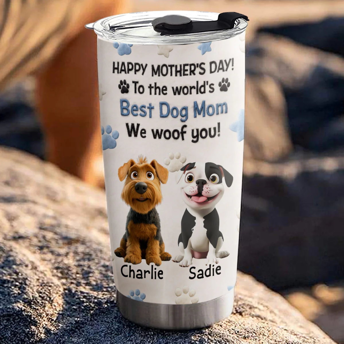 To The World Stuffy Dog Mom - Personalized Custom 3D Effect Tumbler - Image 5