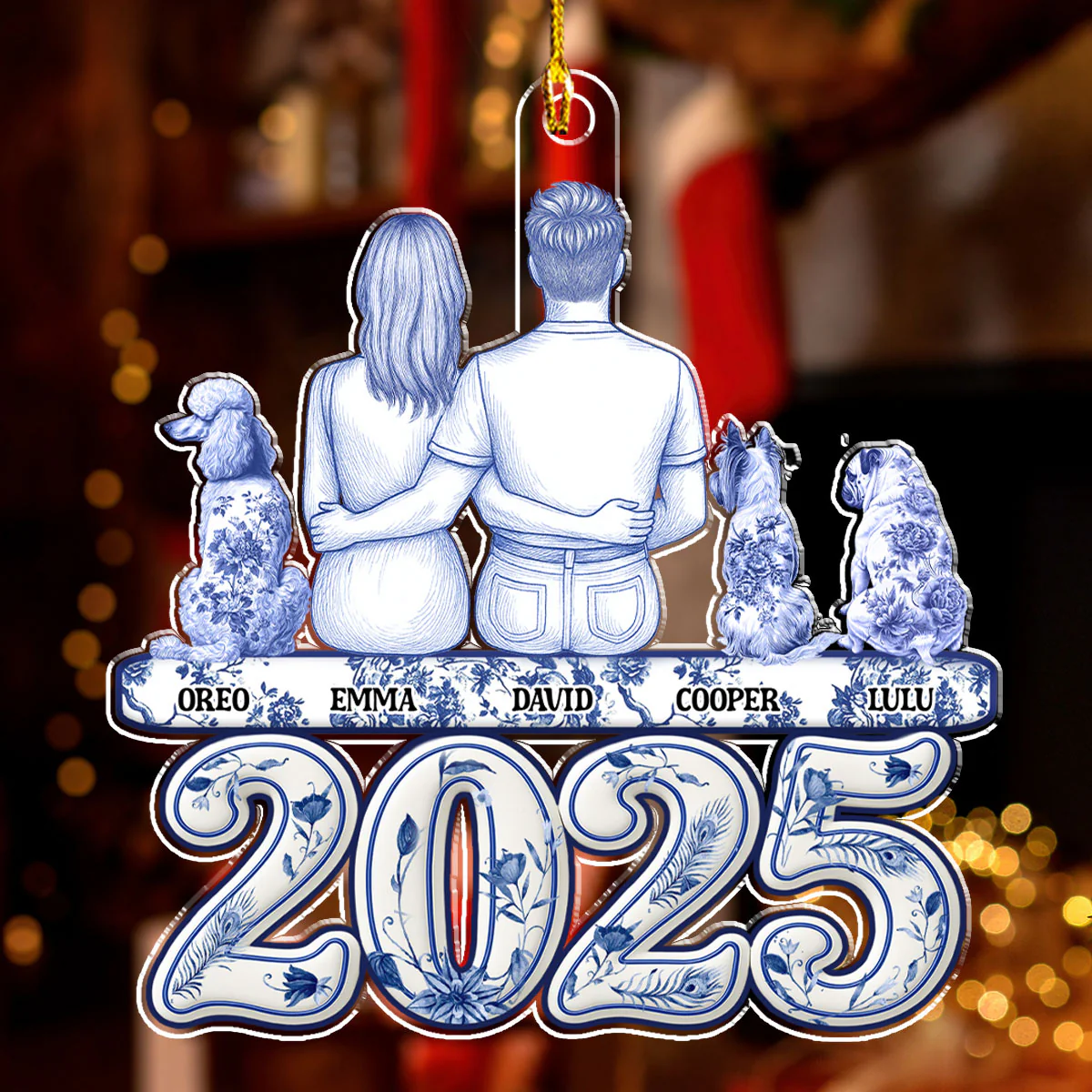 Together Blue - Personalized Custom Acrylic Ornament - Image 4