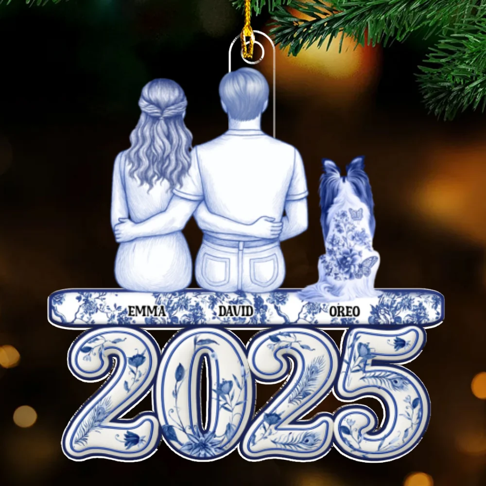 Together Blue - Personalized Custom Acrylic Ornament - Image 6