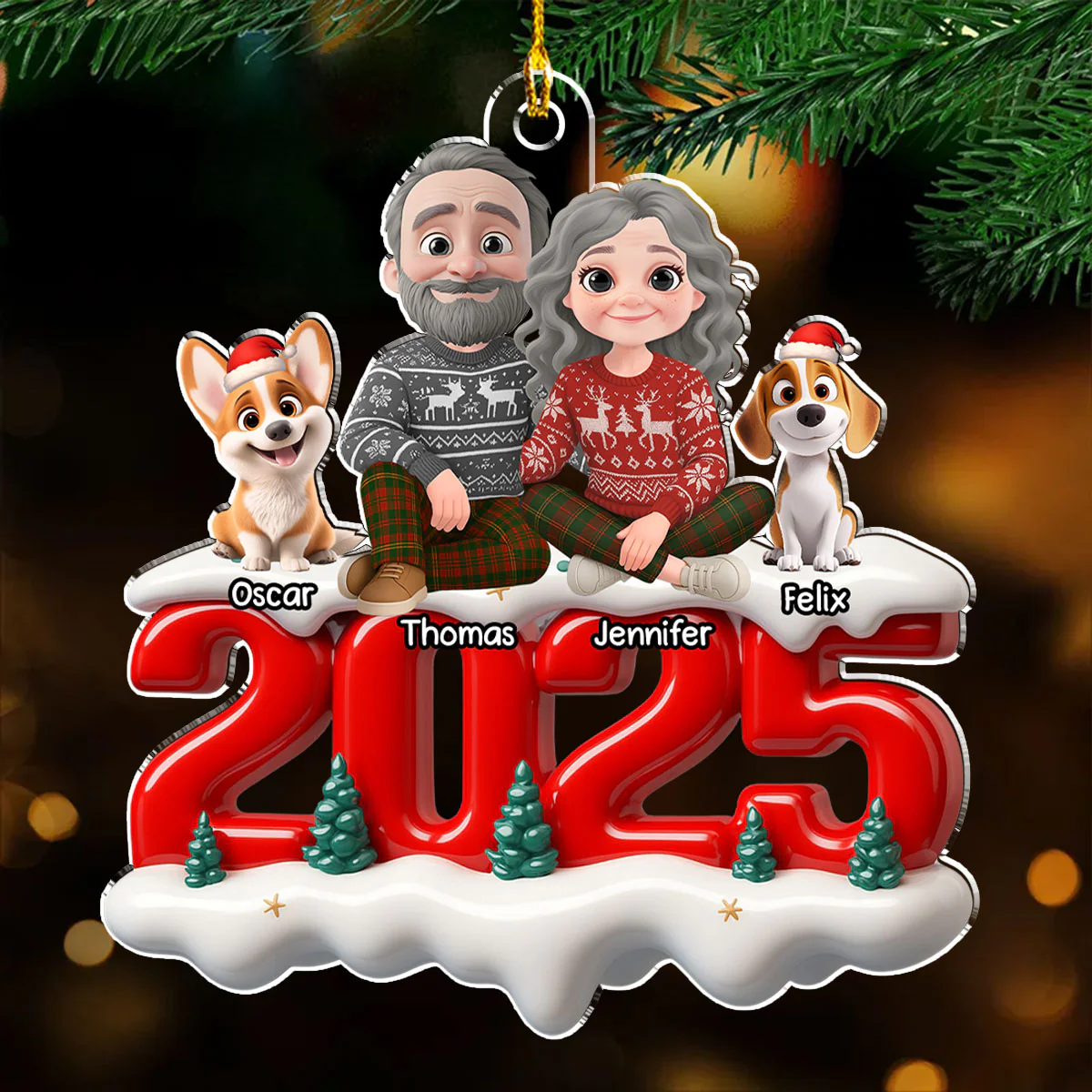 Together Forever Now - Personalized Custom 3D Effect Acrylic Ornament - Image 2