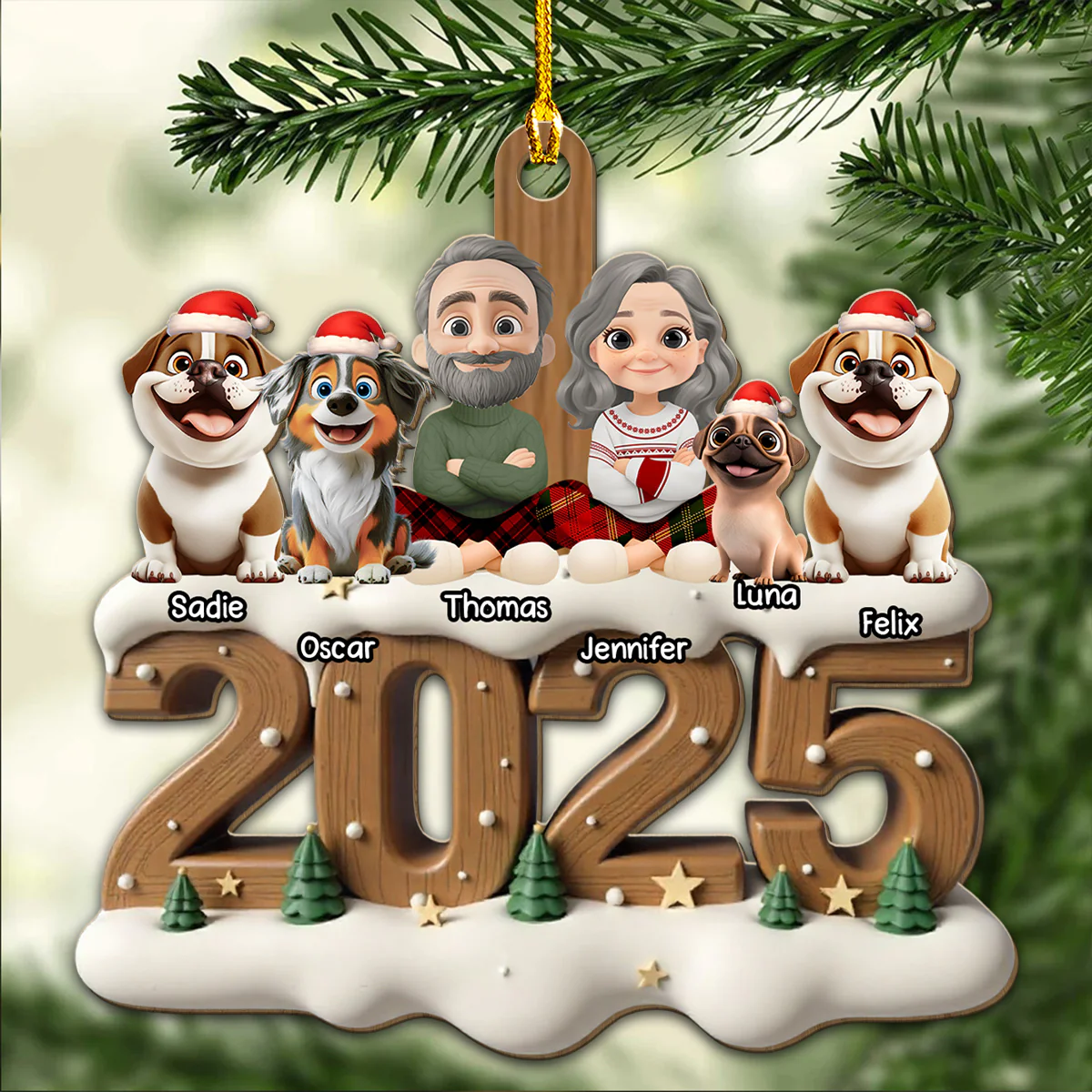 Together This Year Onwards - Personalized Custom 3D Effect Wood Ornament - Image 4
