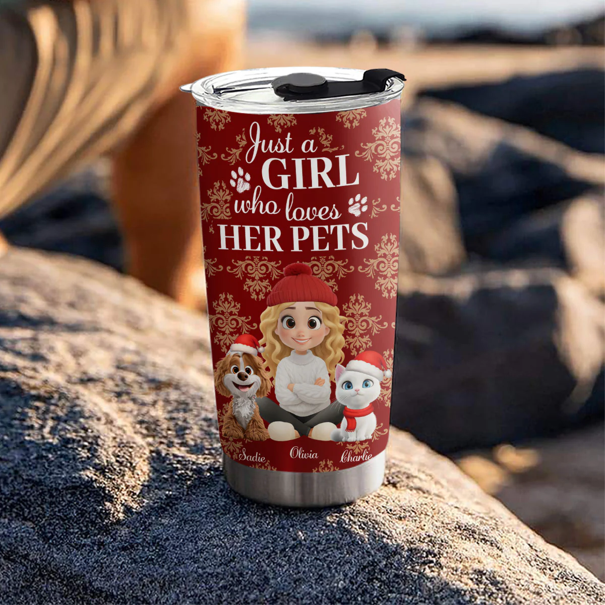Toile Pet Cartoon Christmas - Personalized Custom Tumbler - Image 4
