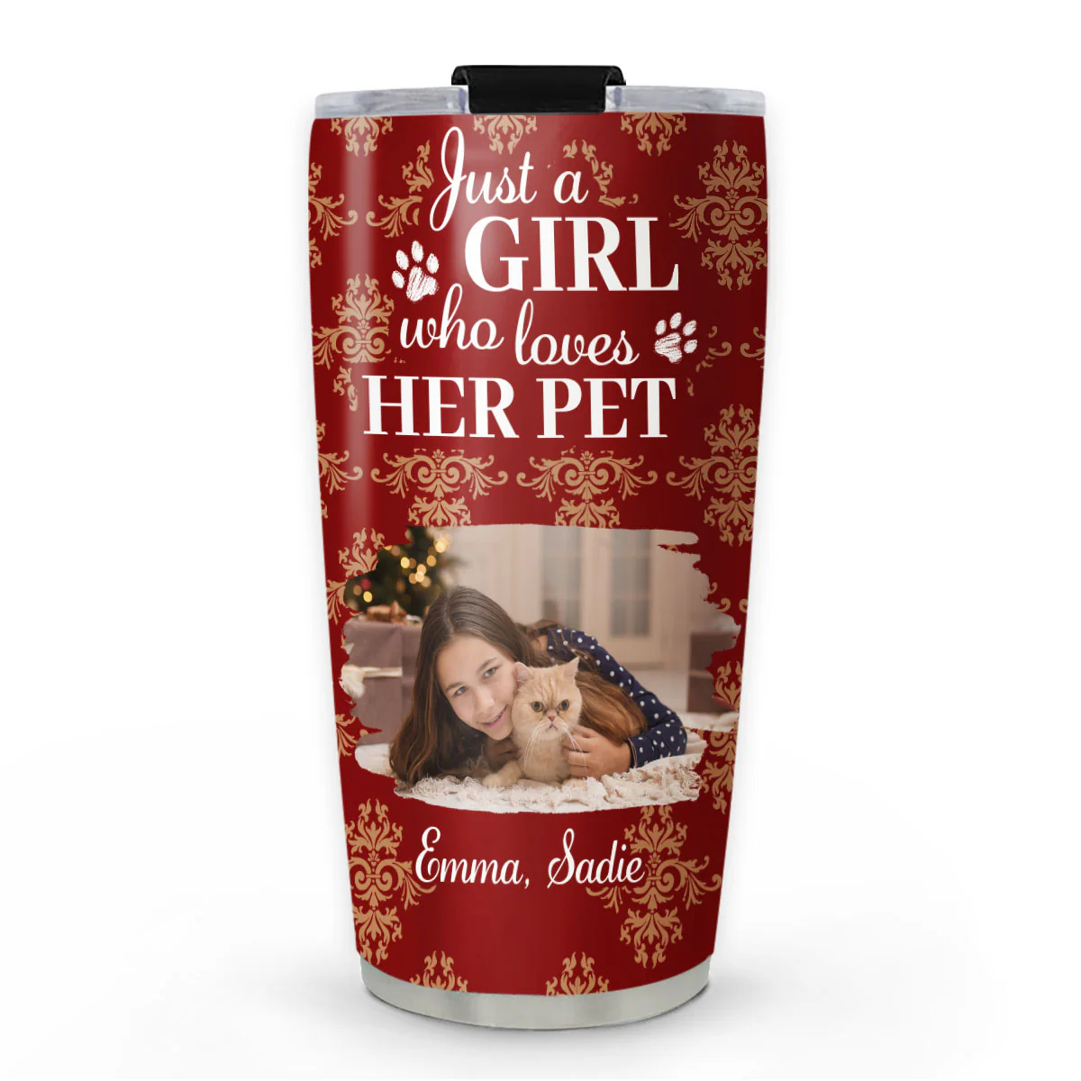 Toile Pet Cartoon Christmas Photo - Personalized Custom Tumbler