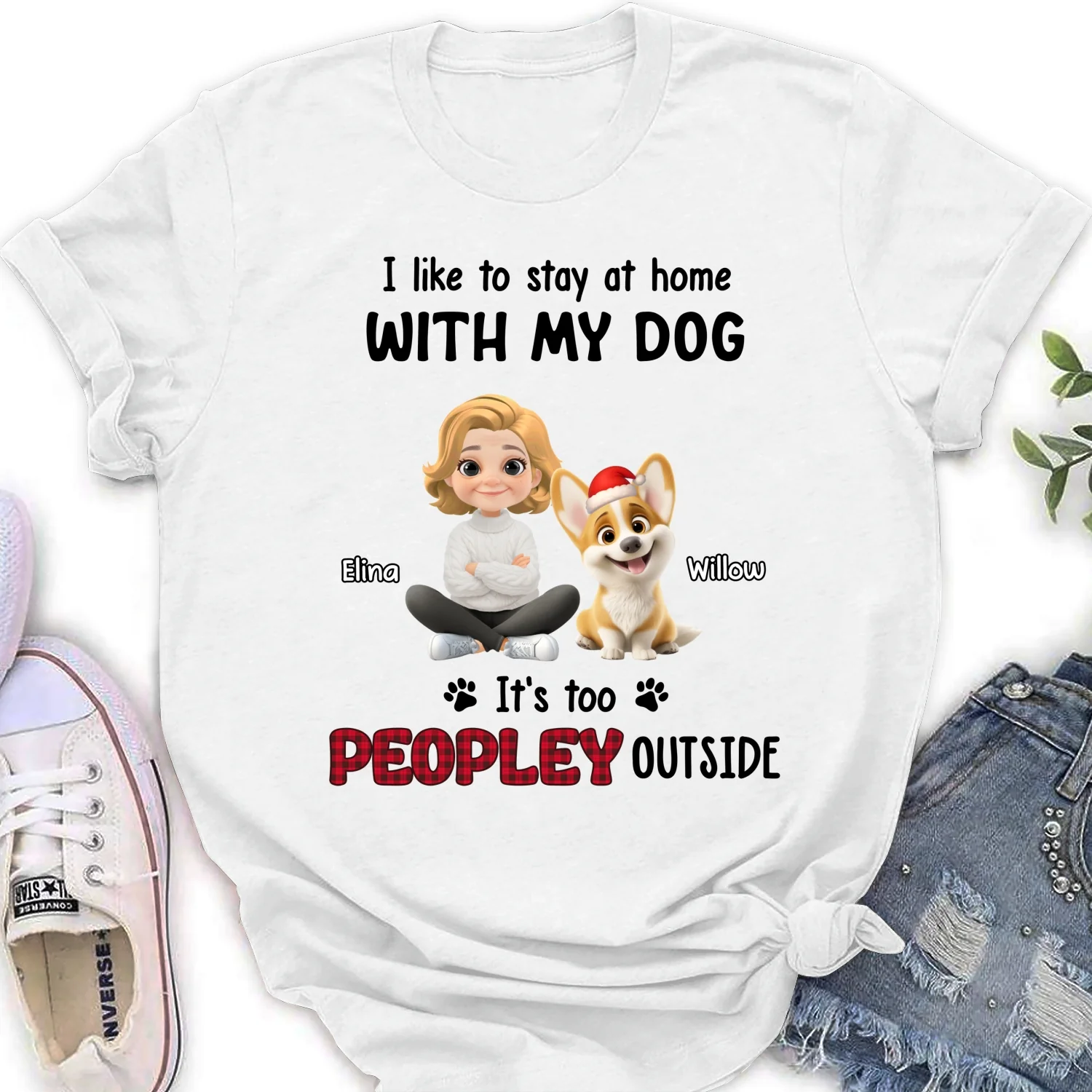 Too Peopley Outside - Personalized Custom Women's T-Shirt - Image 5