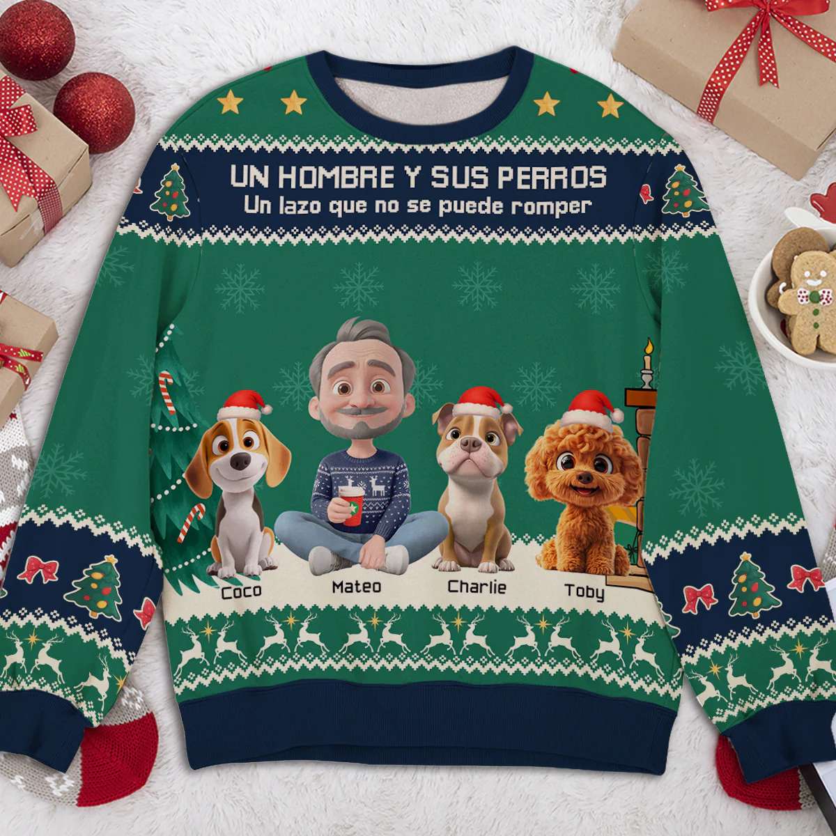 Un Hombre Y Su Perro - Sudadera Personalizada Con Estampado Total - Image 3