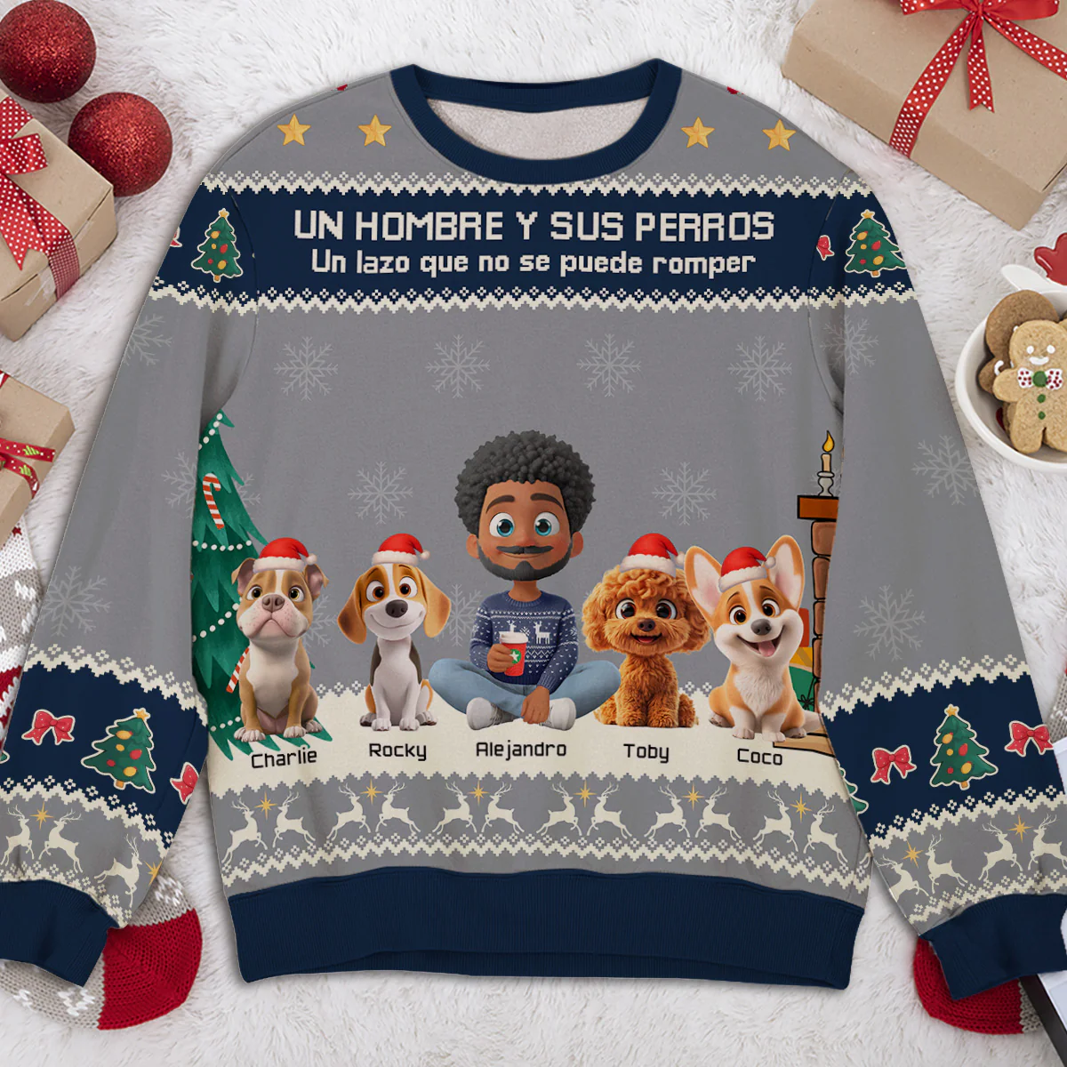 Un Hombre Y Su Perro - Sudadera Personalizada Con Estampado Total - Image 4