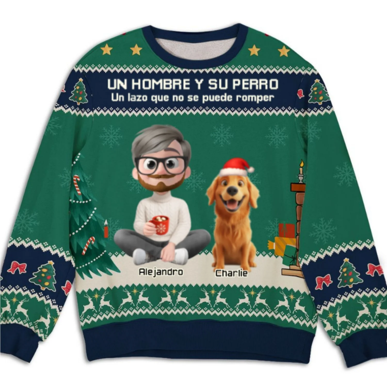 Un Hombre Y Su Perro - Sudadera Personalizada Con Estampado Total - Image 7