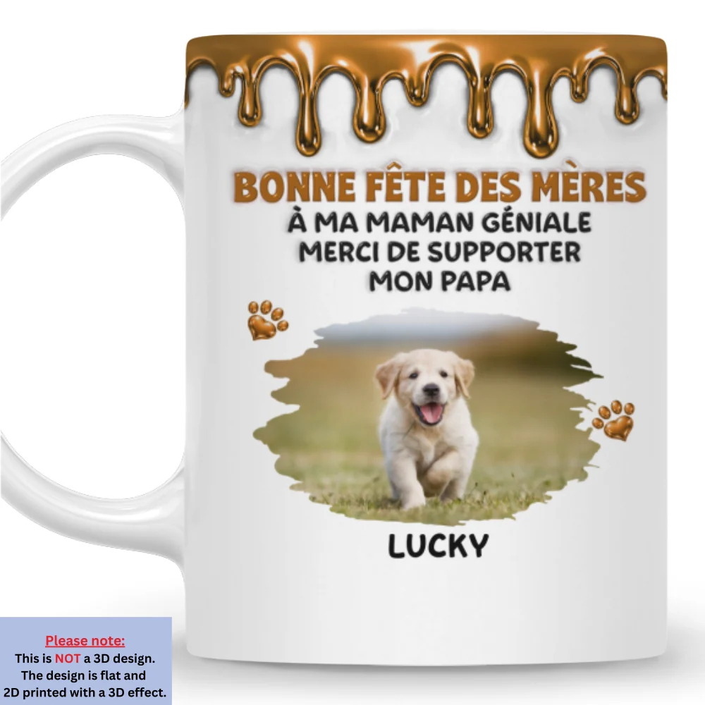 Un moment merveilleux aux côtés d'une maman chien photo - Muguet à café personnalisé avec effet 3D - Image 5