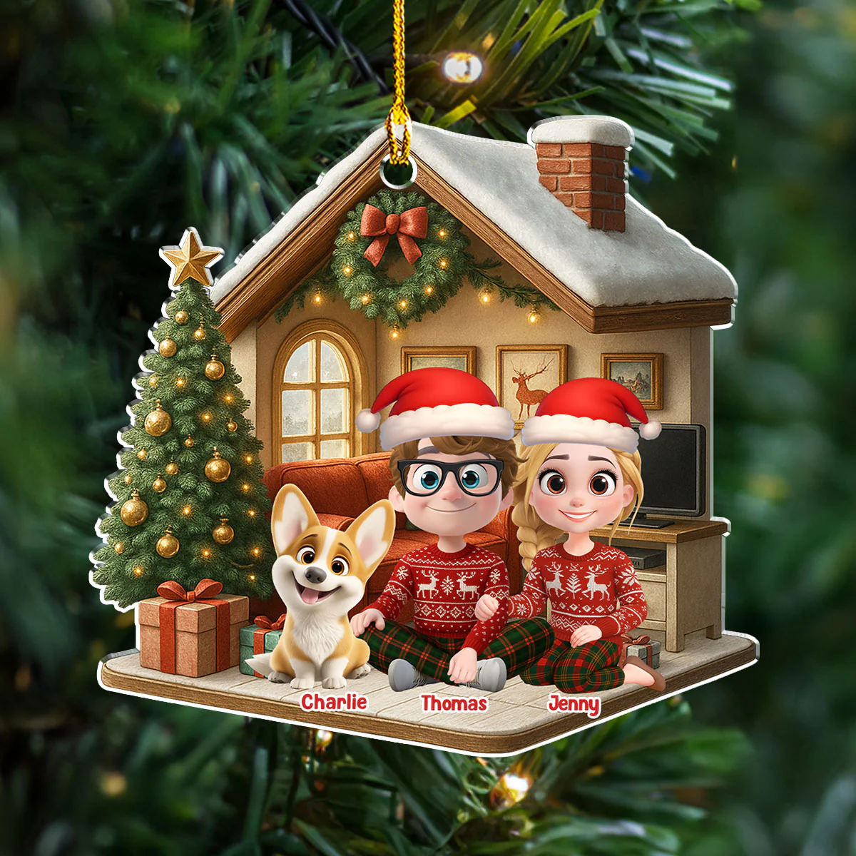 Under One Roof - Personalized Custom 3D Effect Acrylic Ornament - Image 3