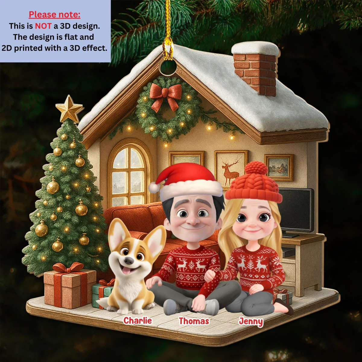 Under One Roof - Personalized Custom 3D Effect Acrylic Ornament - Image 6