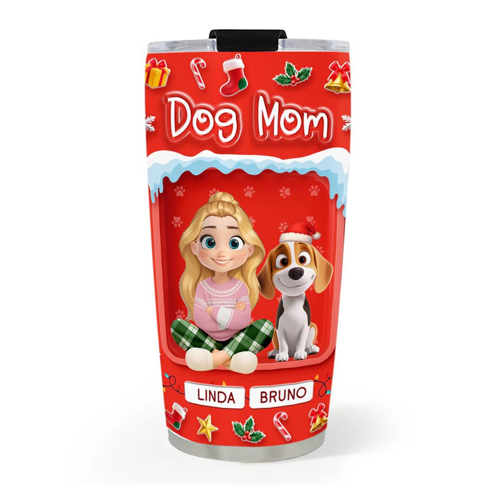 Under The Mistletoe - Personalized Custom 3D Effect Tumbler