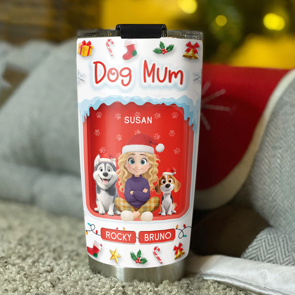 Under The Mistletoe - Personalized Custom 3D Effect Tumbler - Image 4