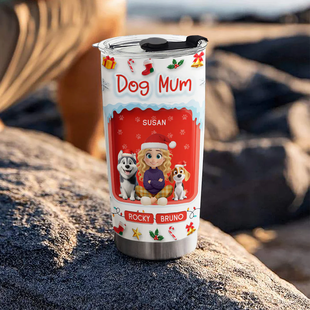 Under The Mistletoe - Personalized Custom 3D Effect Tumbler - Image 5