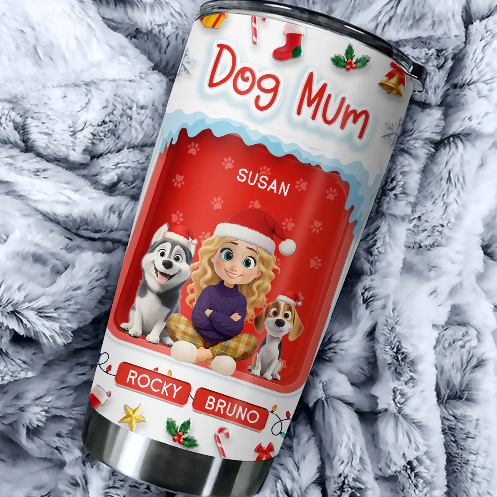 Under The Mistletoe - Personalized Custom 3D Effect Tumbler - Image 6
