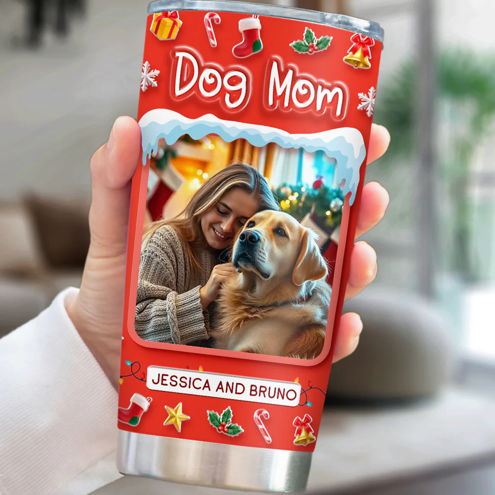 Under The Mistletoe Photo - Personalized Custom 3D Effect Tumbler - Image 3