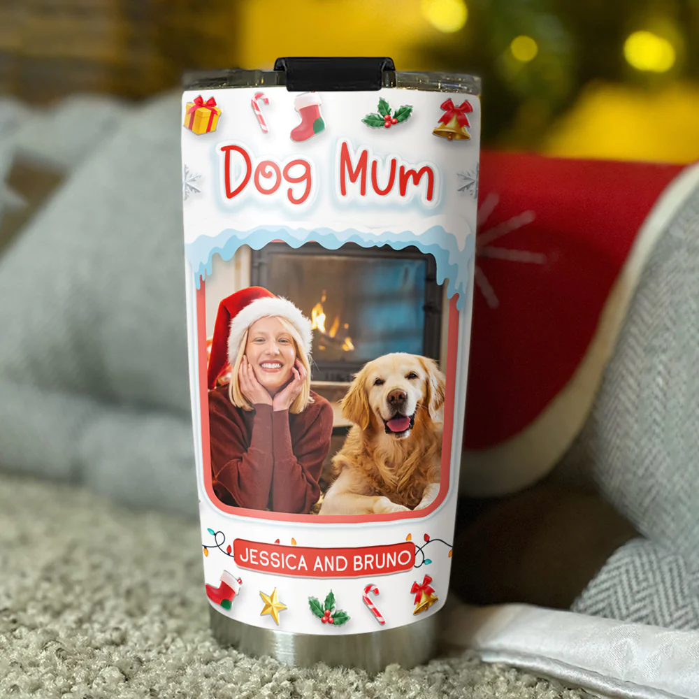 Under The Mistletoe Photo - Personalized Custom 3D Effect Tumbler - Image 4