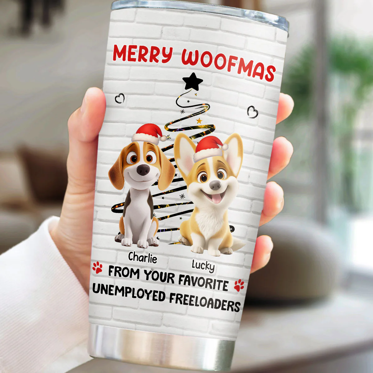 Unemployed Freeloader Christmas - Personalized Custom Tumbler - Image 2
