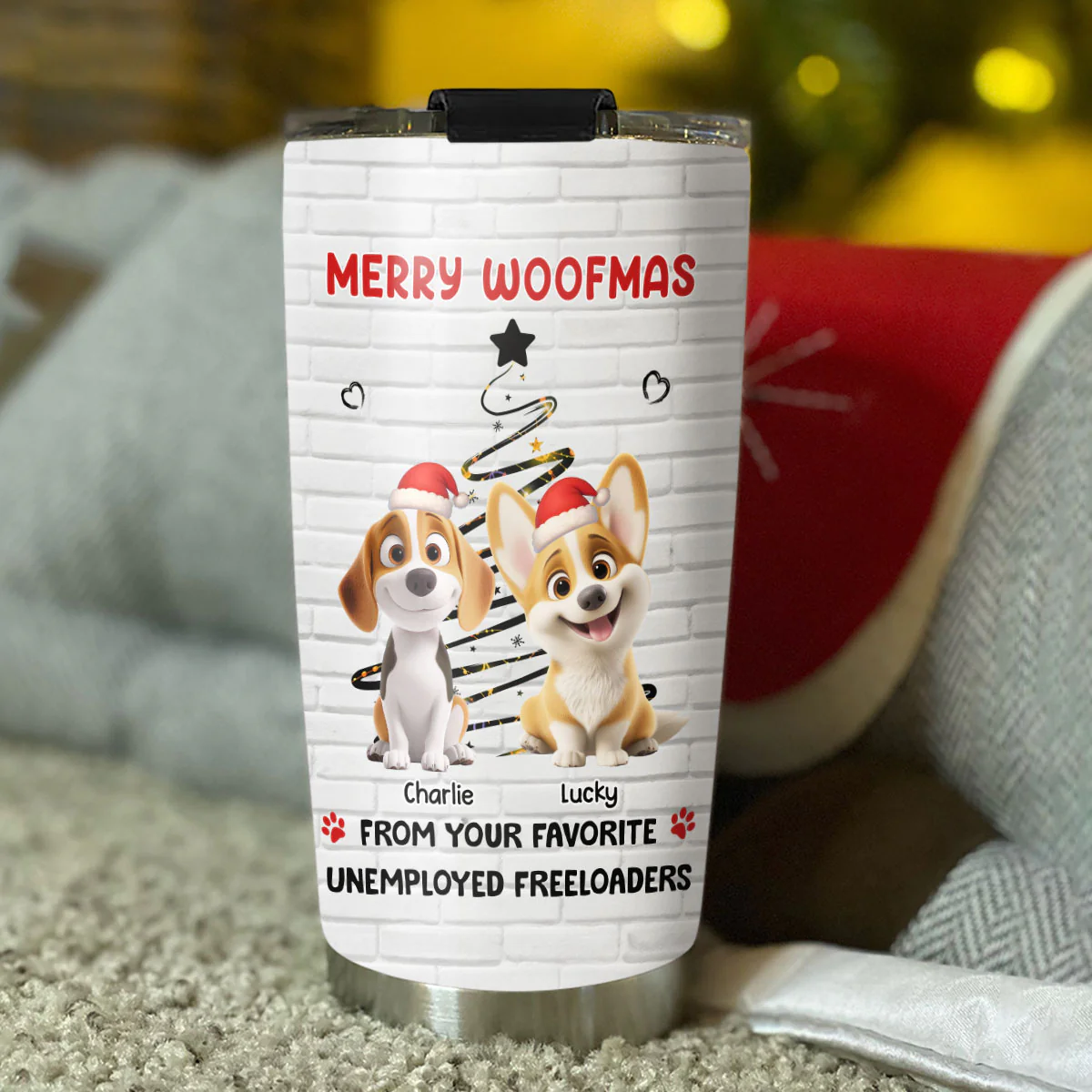 Unemployed Freeloader Christmas - Personalized Custom Tumbler - Image 5