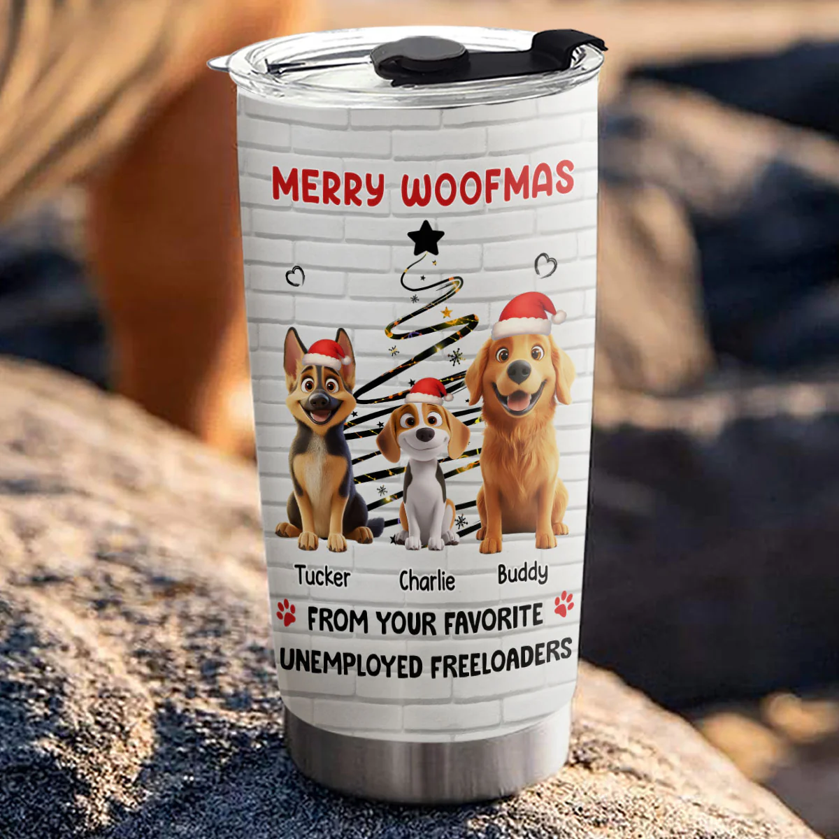 Unemployed Freeloader Christmas - Personalized Custom Tumbler - Image 6