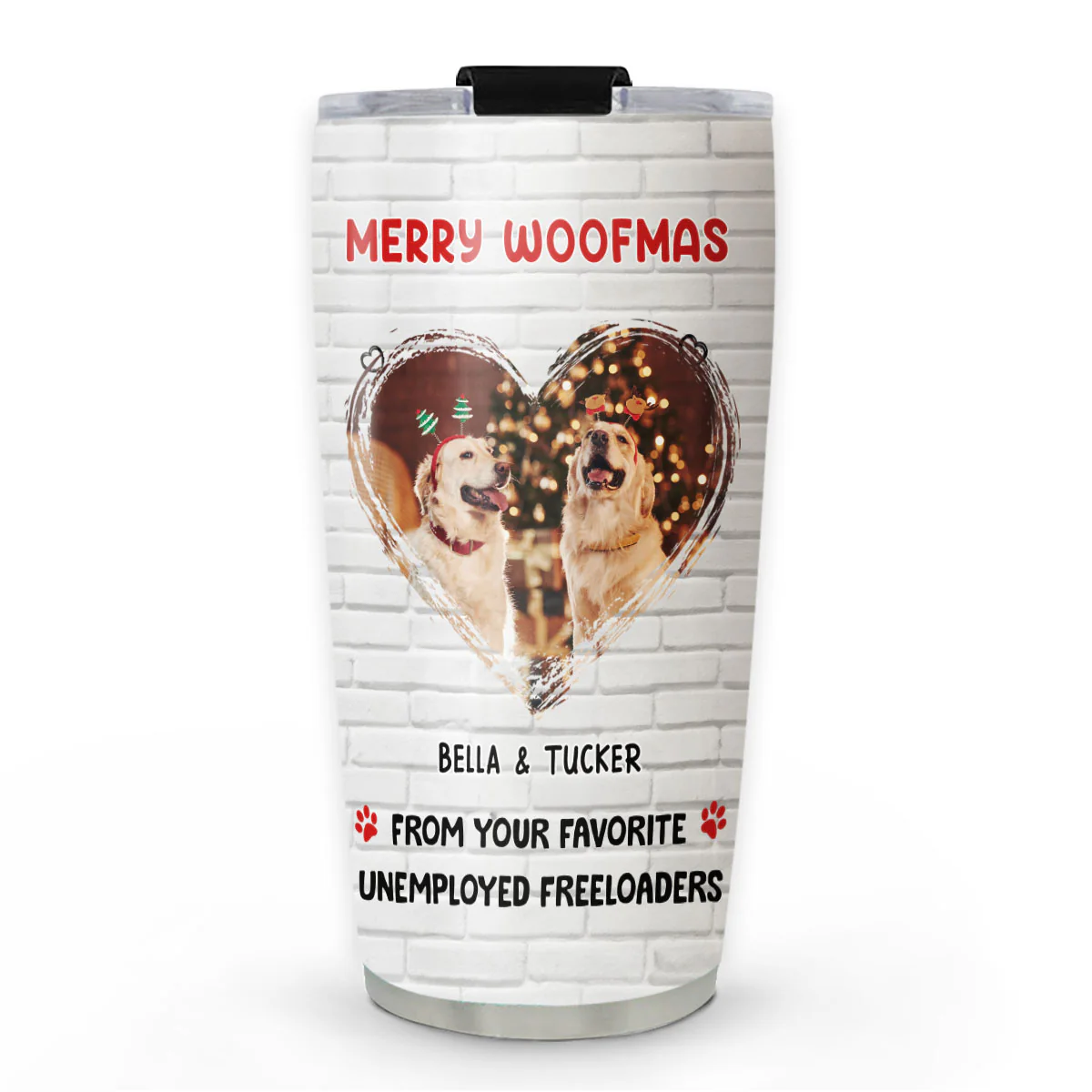 Unemployed Freeloader Christmas Photo - Personalized Custom Tumbler