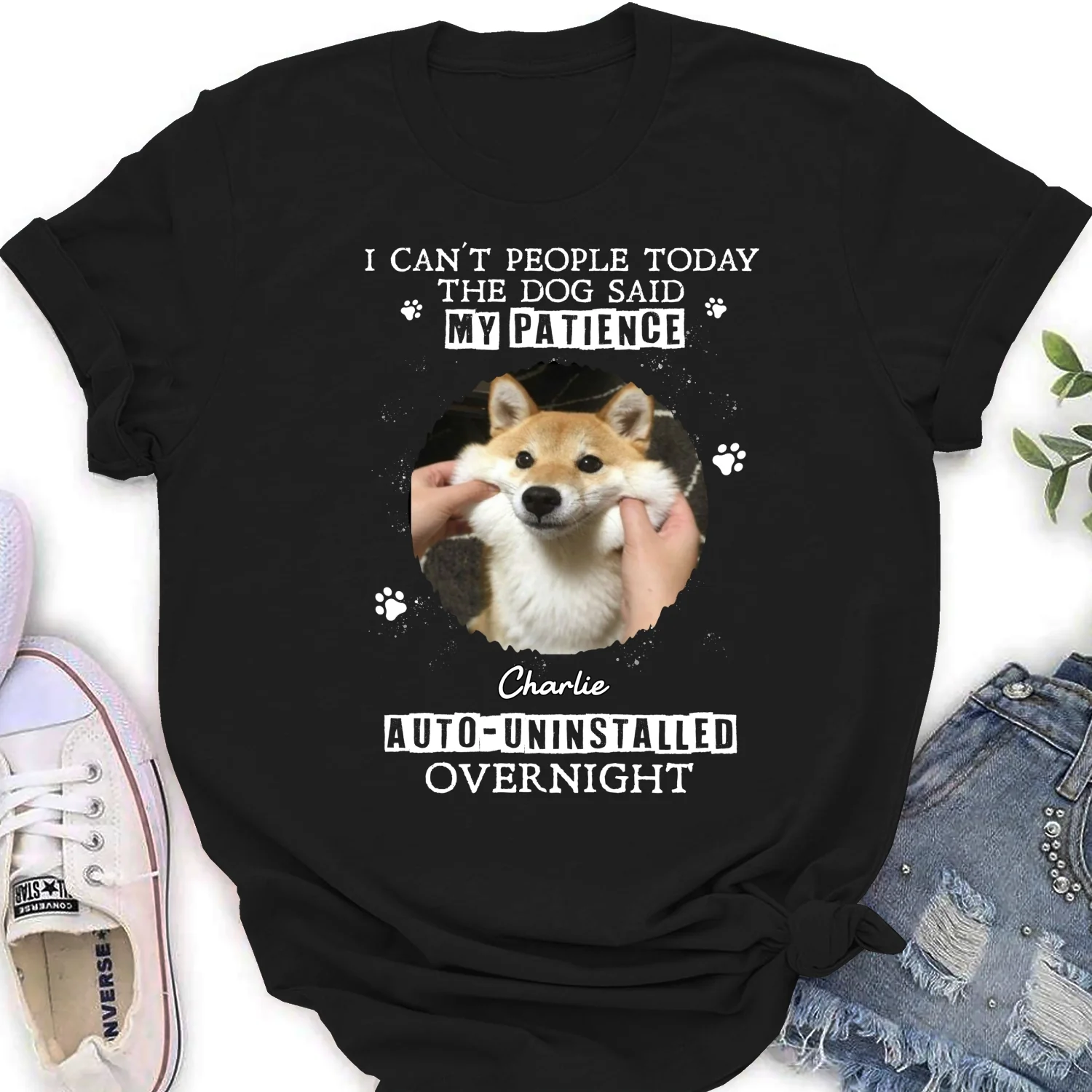 Uninstalled Overnight Photo - Personalized Custom Women's T-Shirt - Image 3
