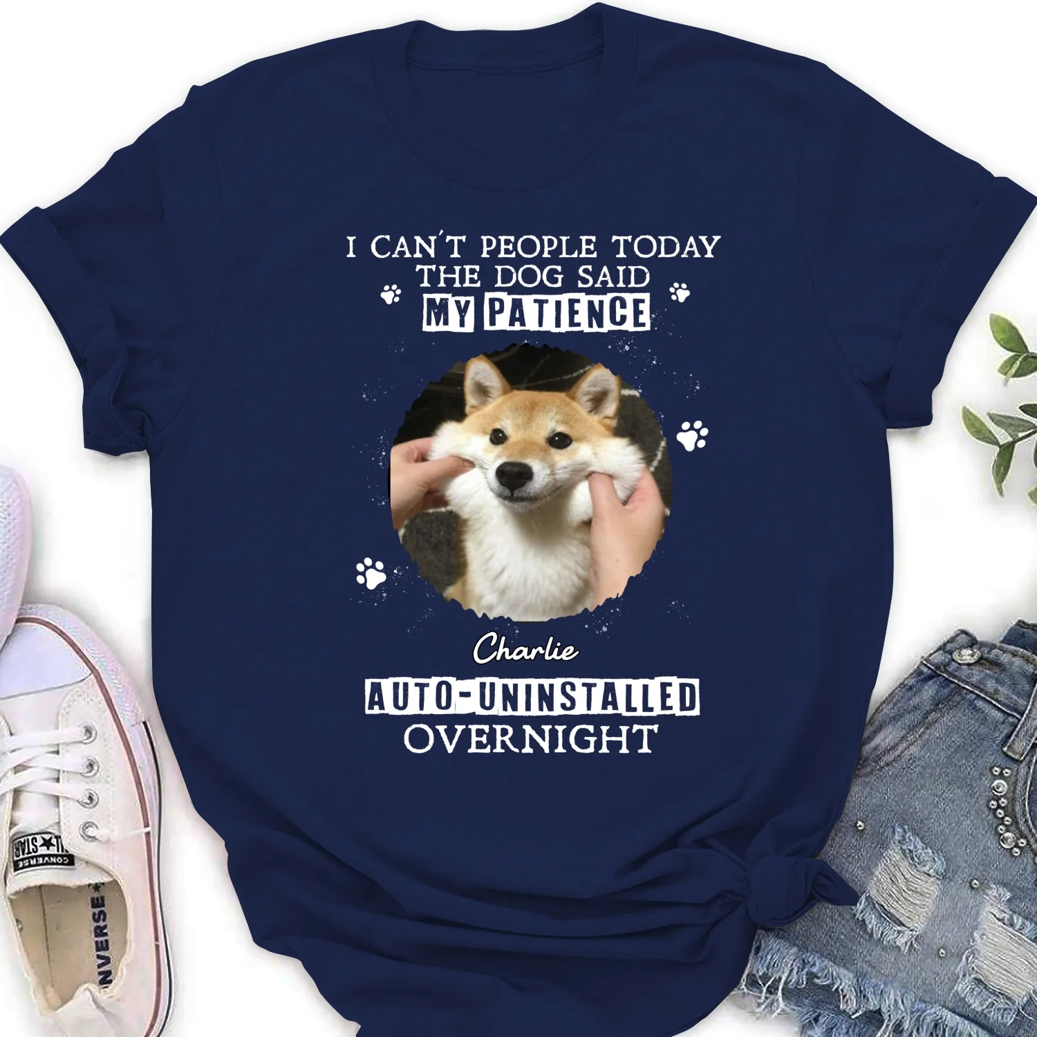 Uninstalled Overnight Photo - Personalized Custom Women's T-Shirt - Image 4
