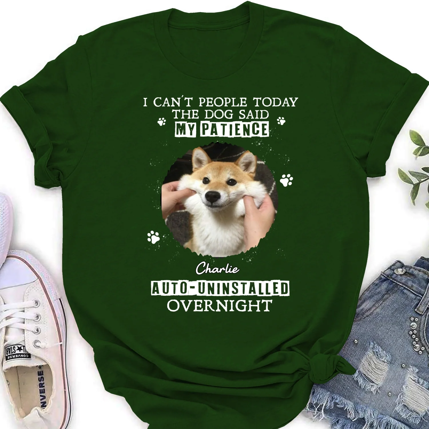 Uninstalled Overnight Photo - Personalized Custom Women's T-Shirt - Image 5