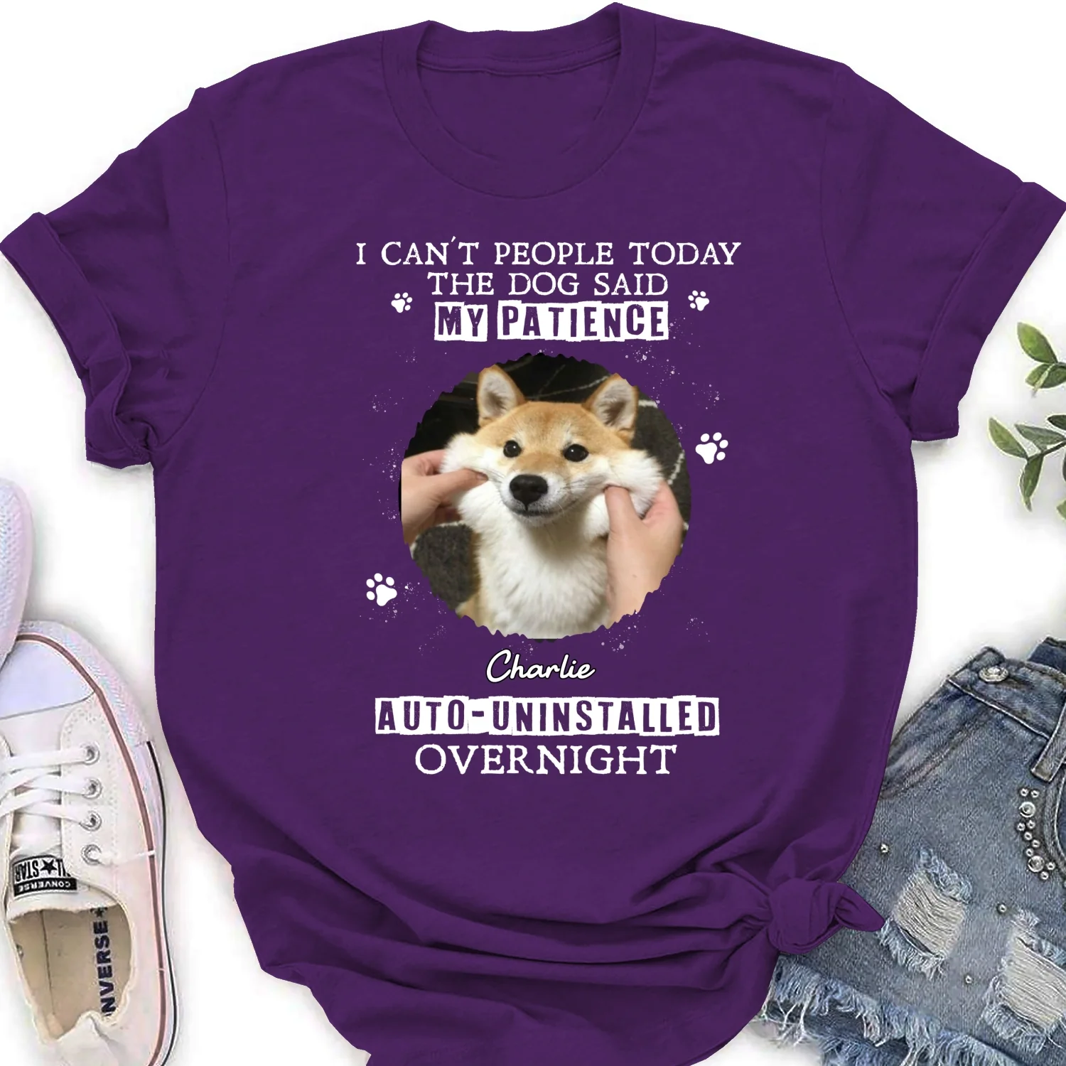 Uninstalled Overnight Photo - Personalized Custom Women's T-Shirt - Image 7