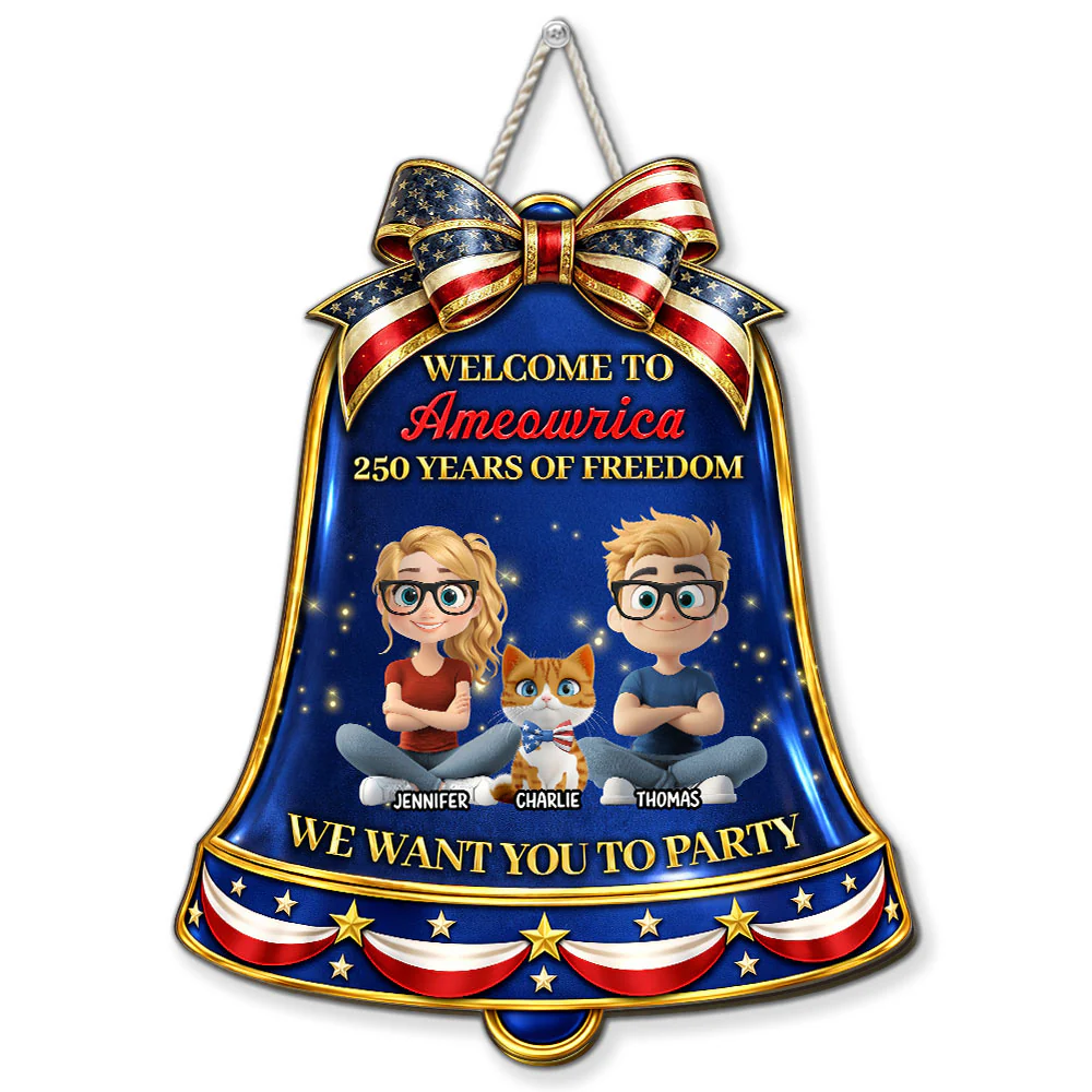 United States Of Ameowrica - Personalized Custom Wood Sign