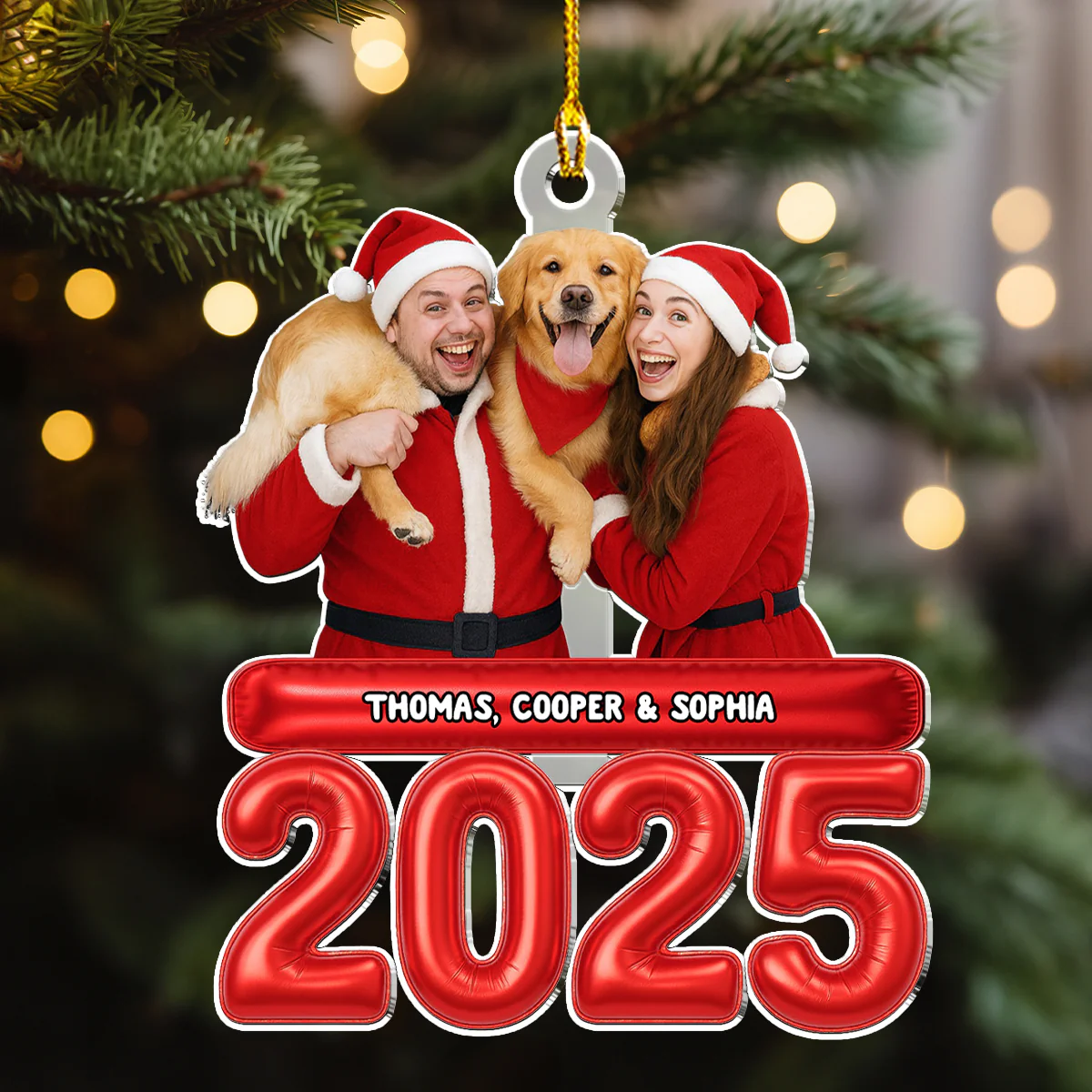 Us And Our Kid Pet Photo - Personalized Custom Acrylic Ornament - Image 4
