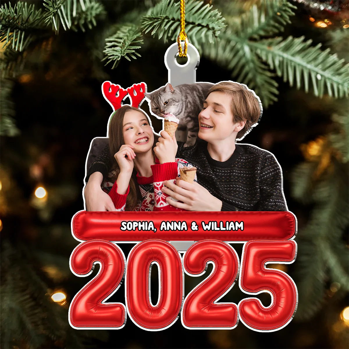 Us And Our Kid Pet Photo - Personalized Custom Acrylic Ornament - Image 5