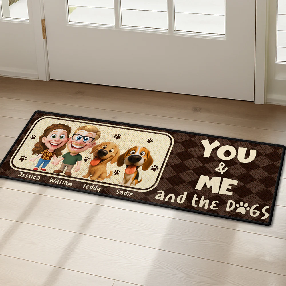 Us And The Dog - Personalized Custom Runner Rug