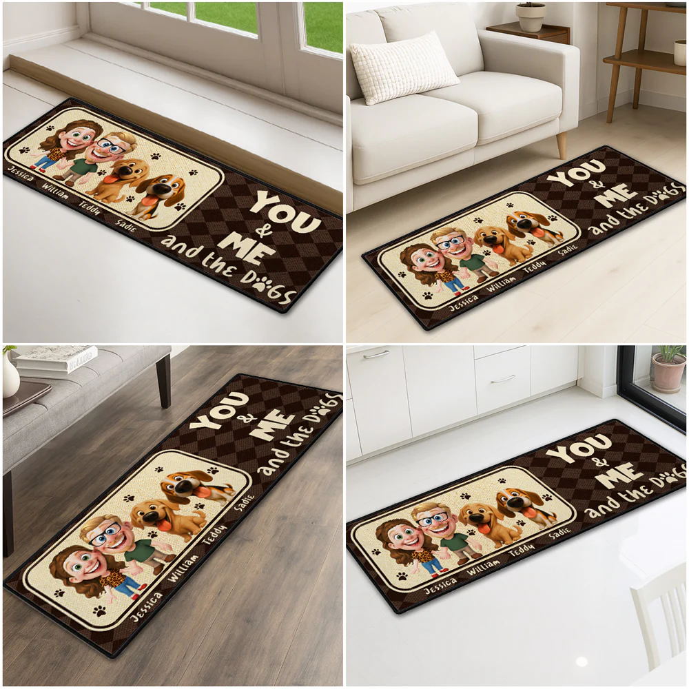 Us And The Dog - Personalized Custom Runner Rug - Image 2