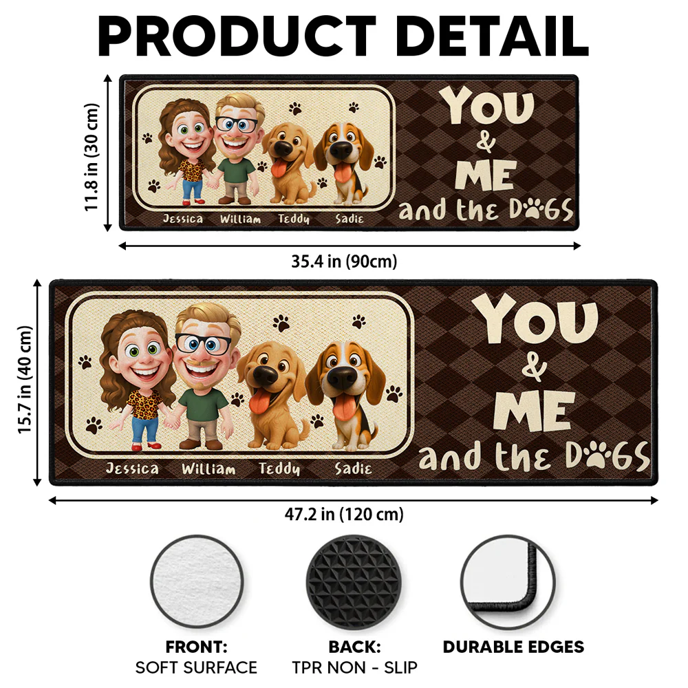 Us And The Dog - Personalized Custom Runner Rug - Image 3