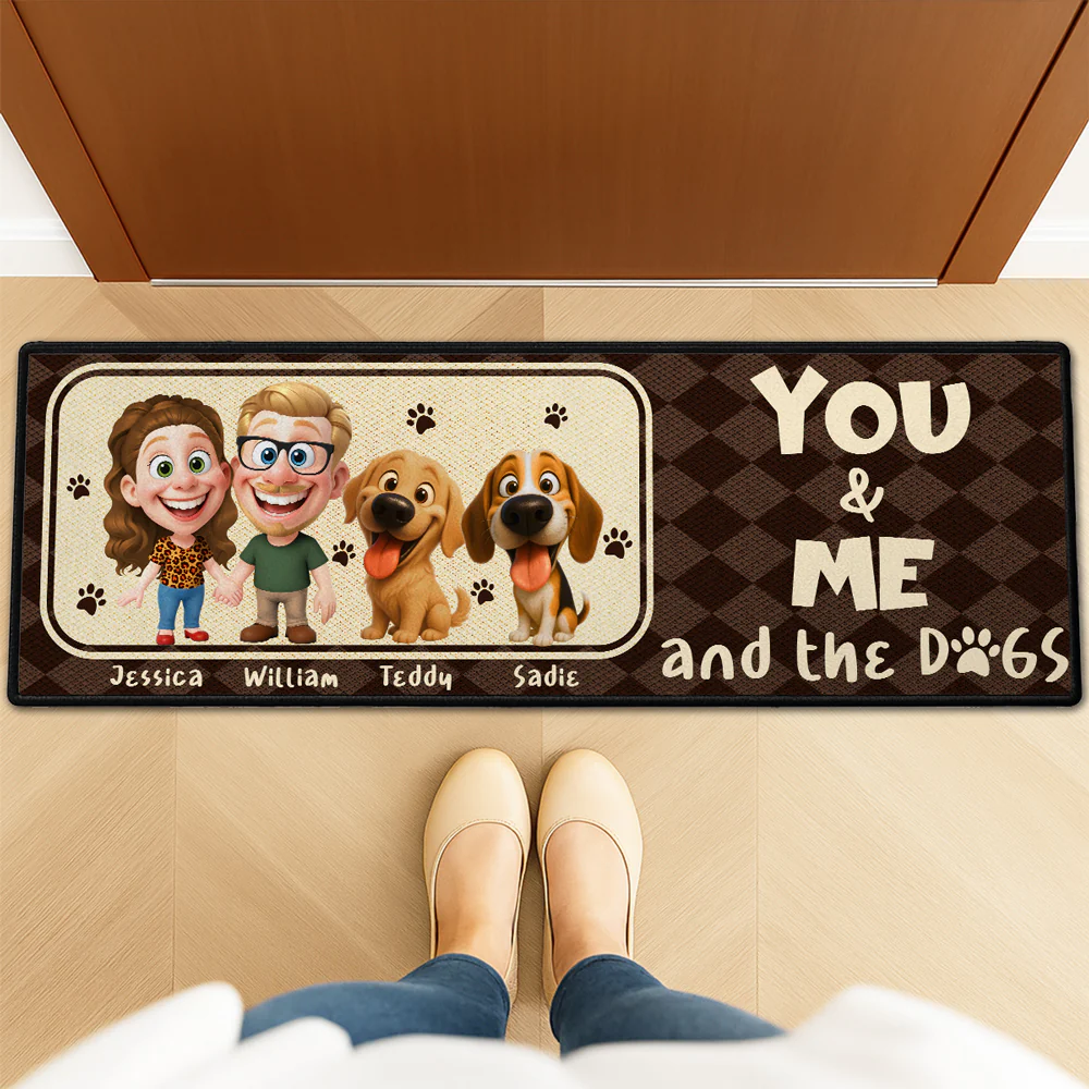 Us And The Dog - Personalized Custom Runner Rug - Image 4