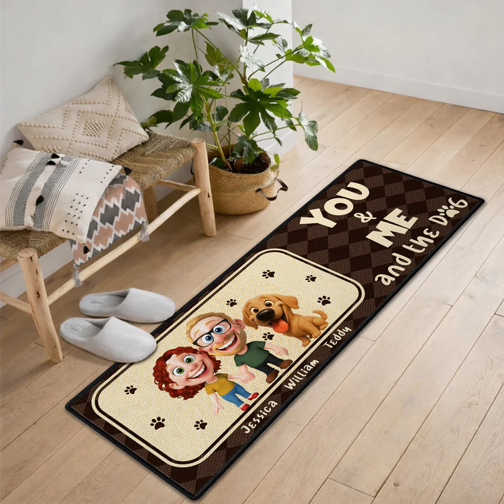 Us And The Dog - Personalized Custom Runner Rug - Image 5