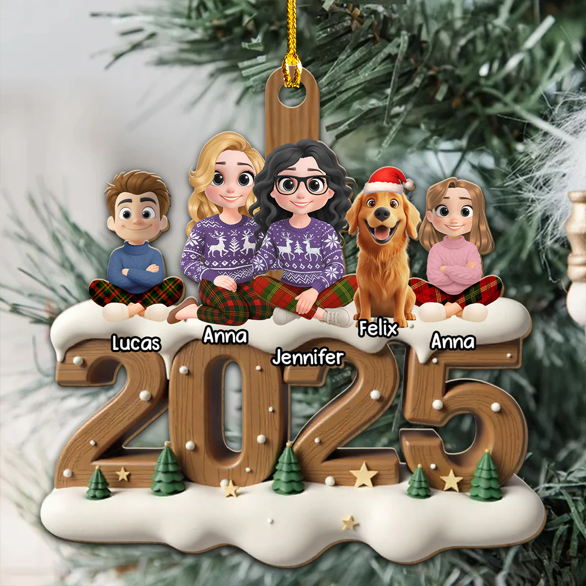 Us Together Now Onwards - Personalized Custom 3D Effect Wood Ornament - Image 3