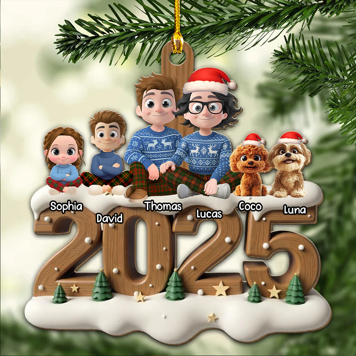 Us Together Now Onwards - Personalized Custom 3D Effect Wood Ornament - Image 4