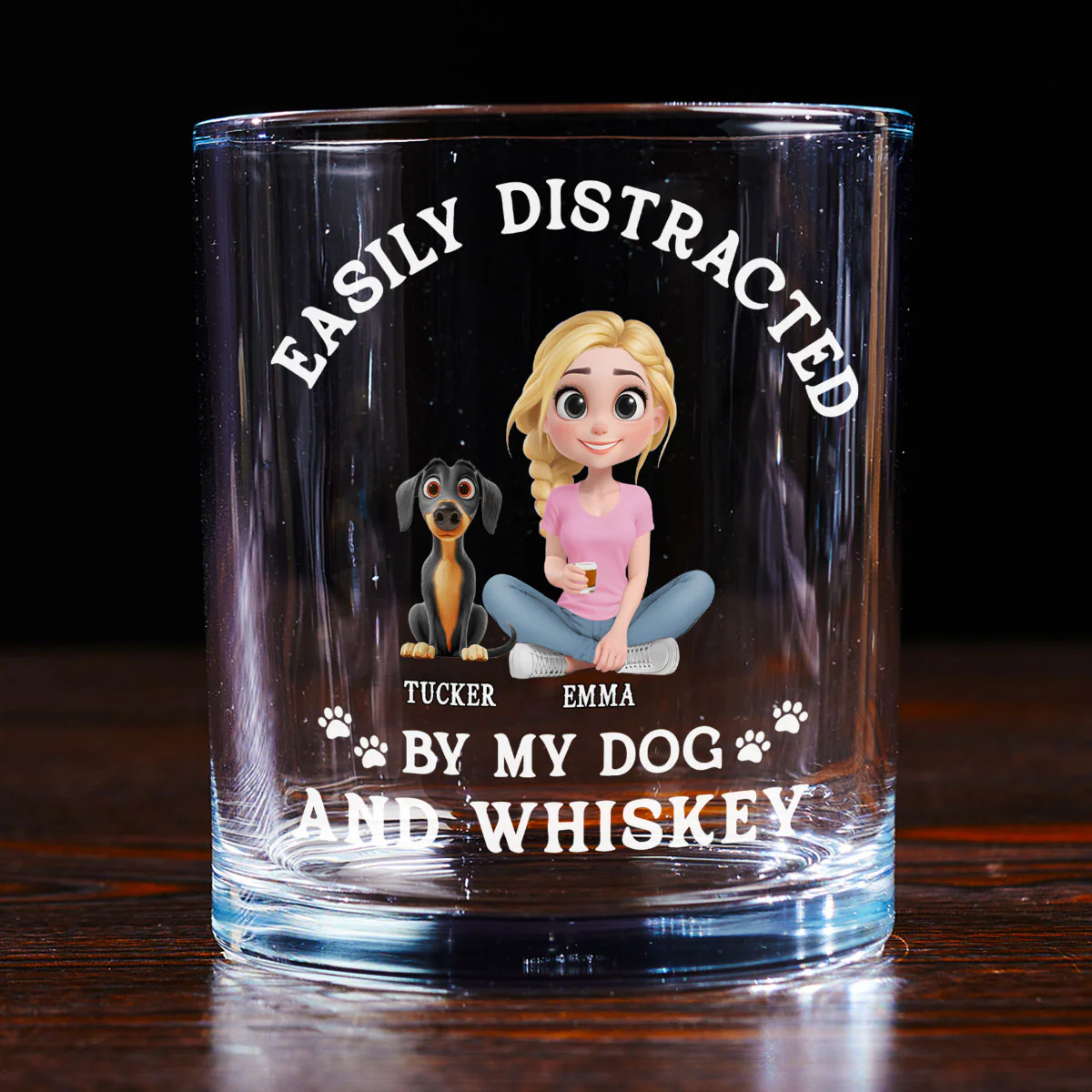 Very Distracted By - Personalized Custom Whiskey Glass - Image 2