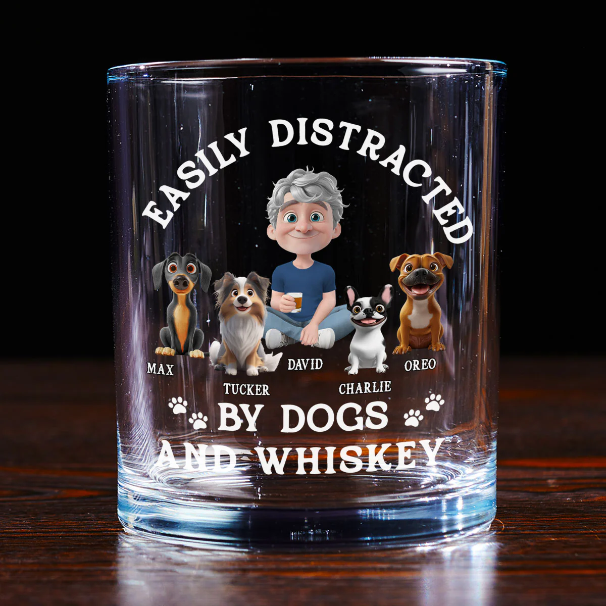 Very Distracted By - Personalized Custom Whiskey Glass - Image 3