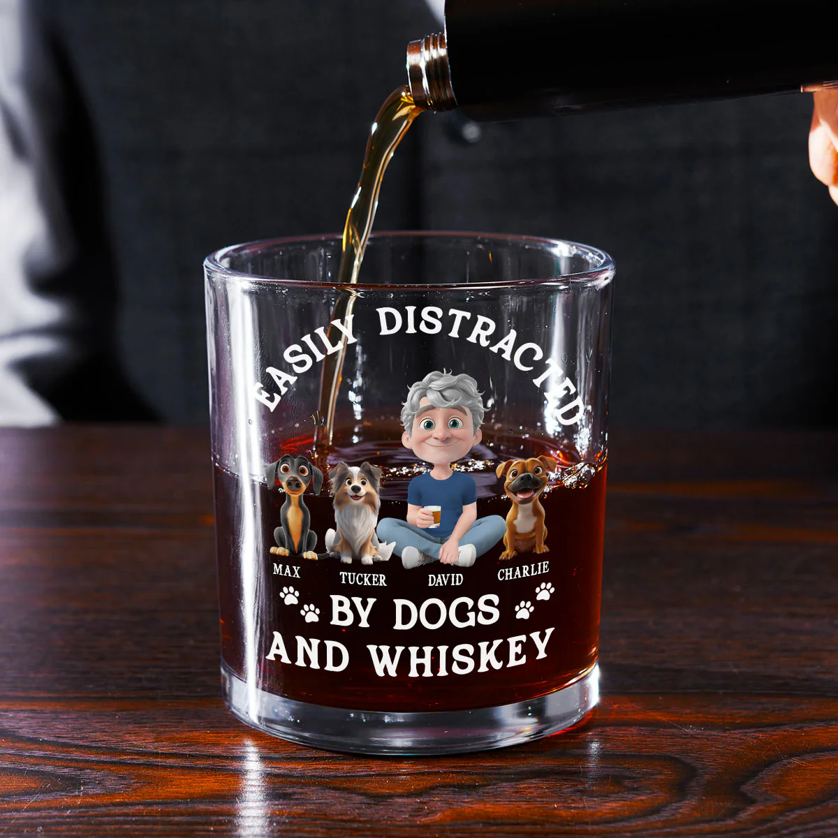 Very Distracted By - Personalized Custom Whiskey Glass - Image 4