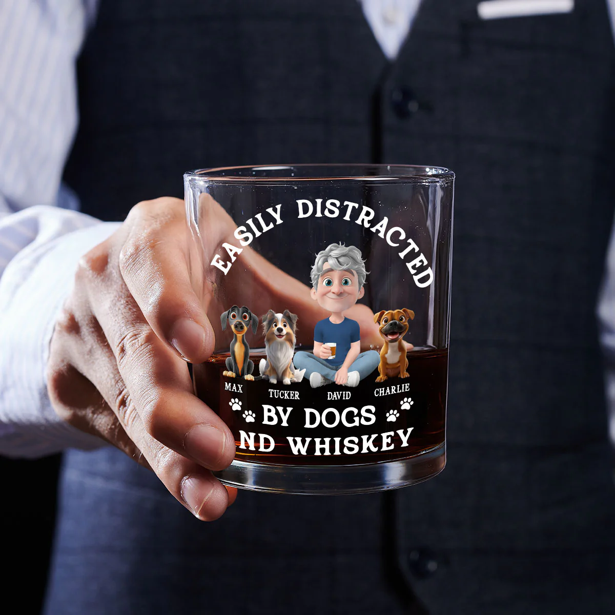 Very Distracted By - Personalized Custom Whiskey Glass - Image 5