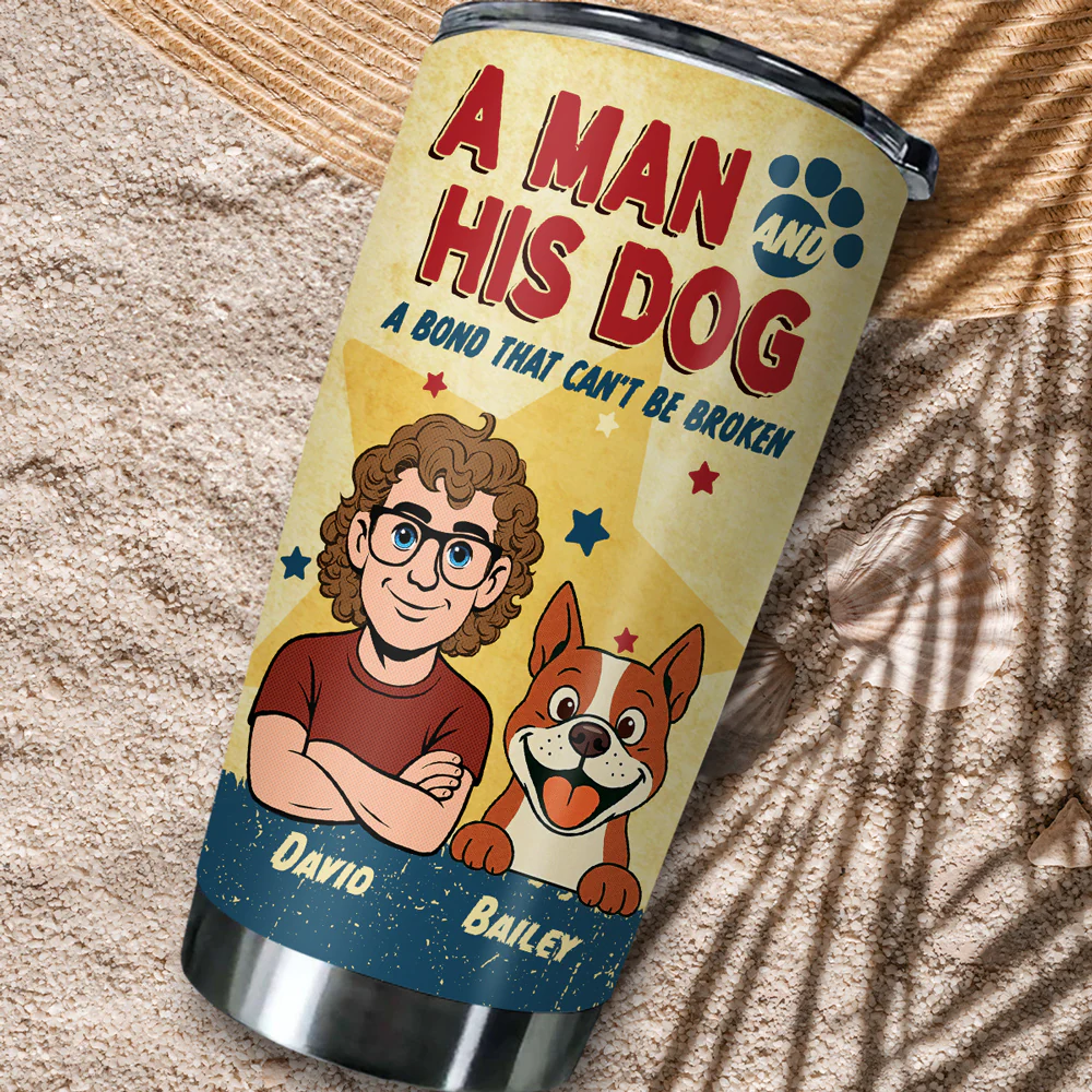 Vintage Comic Dog And Human - Personalized Custom Tumbler - Image 6