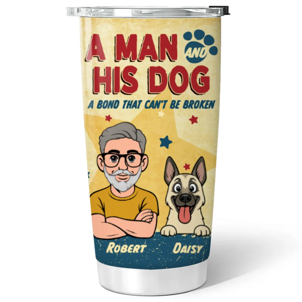 Vintage Comic Dog And Human - Personalized Custom Tumbler - Image 8