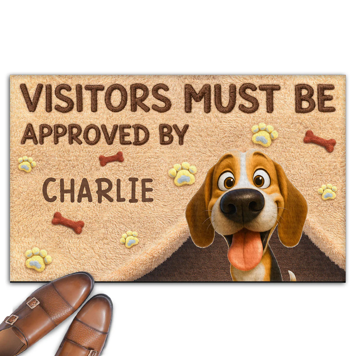 Visitors Must Be Approved By Stuffy Dogs - Personalized Custom Doormat