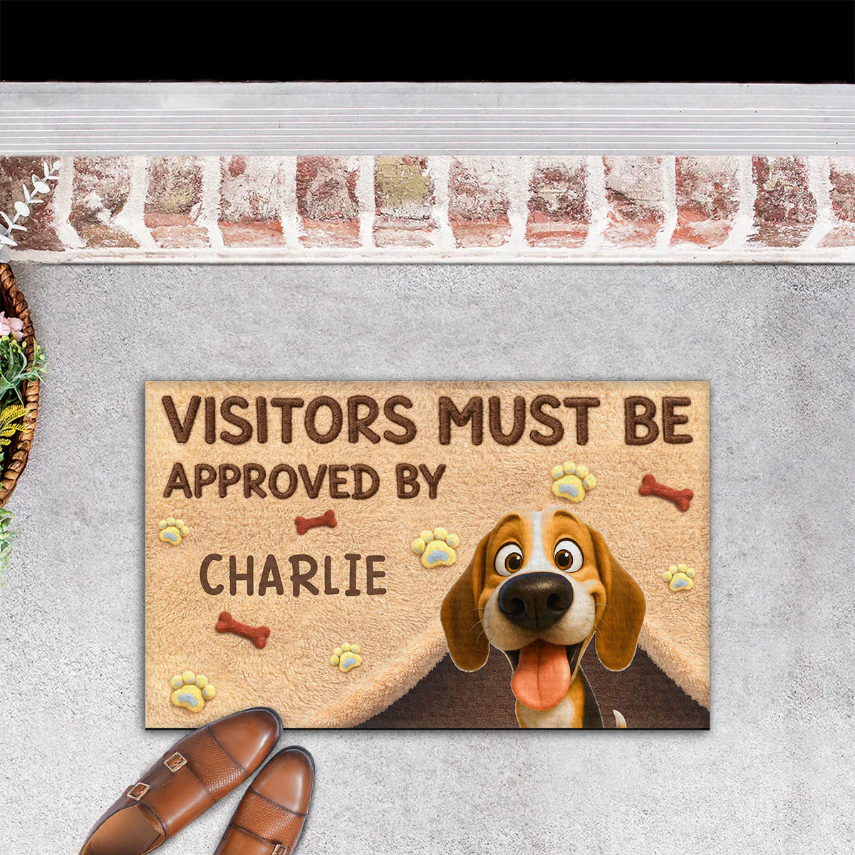 Visitors Must Be Approved By Stuffy Dogs - Personalized Custom Doormat - Image 4