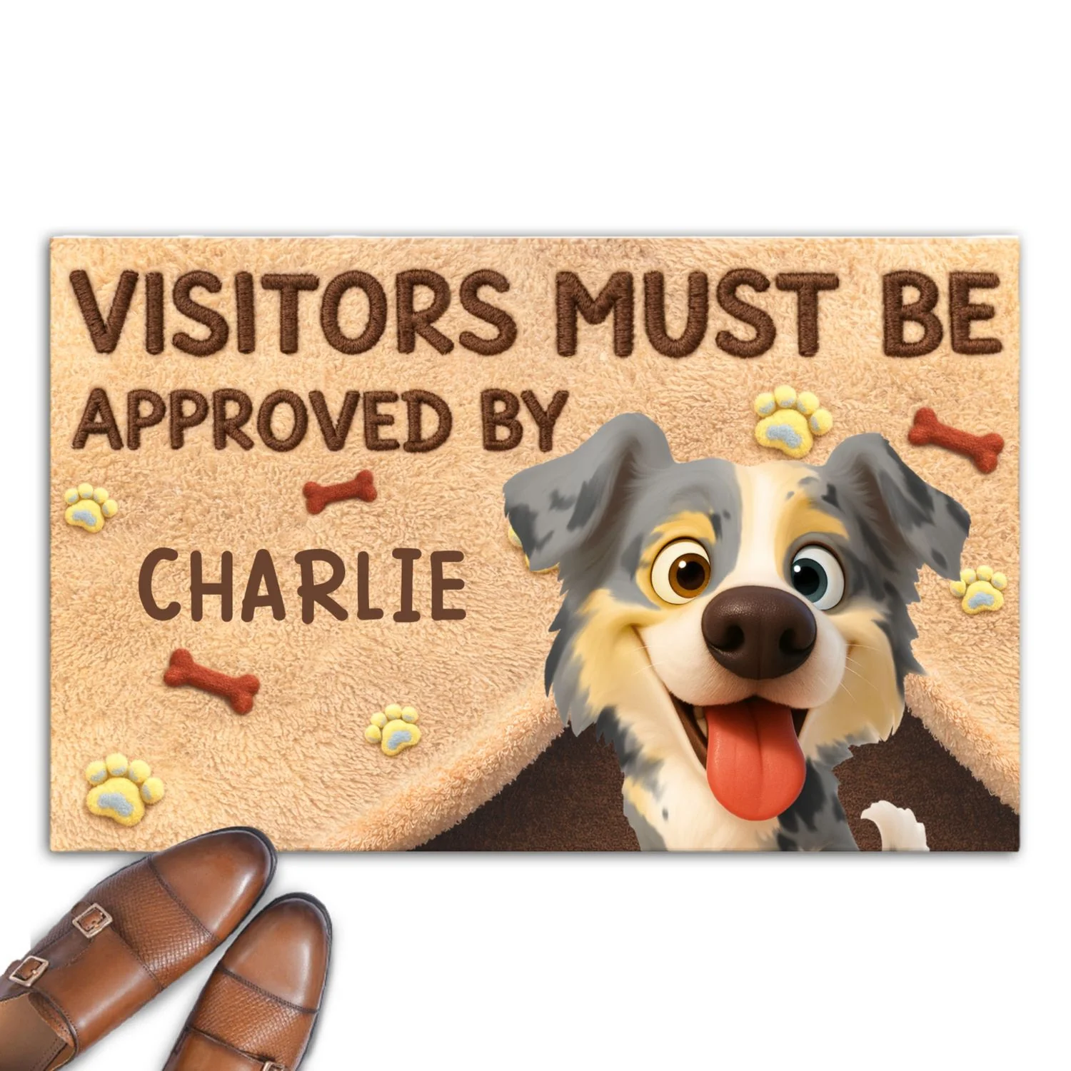 Visitors Must Be Approved By Stuffy Dogs - Personalized Custom Doormat - Image 6